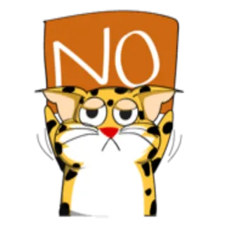 😕 NO kucing, tidak, penolakan, hewan, kartun telegram sticker