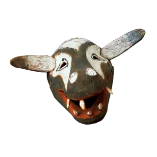 😂 маска, животное, дерево, страшный, племенной telegram sticker