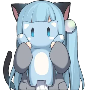 😶 Anime, Katzenmädchen, Süß, Kawaii, Cartoon, Manga telegram sticker