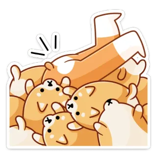 😐 собака, корги, милый, куча, мультик, смешной, животное telegram sticker