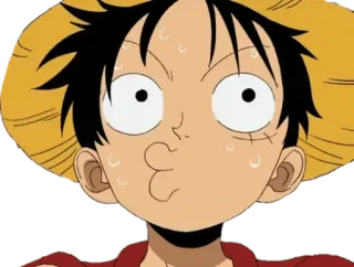 😗 Monkey D. Luffy One Piece 애니메이션, 만화, 만화영화, 웃긴, 몽키 D. 루피, 원피스, 밀짚모자 telegram sticker