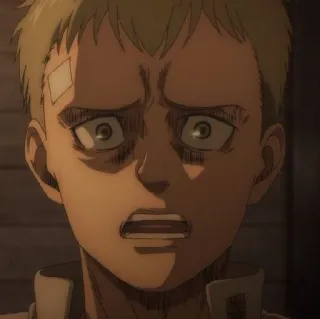 😨 Falco Grice Attack on Titan Anime, L'Attaque des Titans, Falco Grice, Personnage, Sérieux, Inquiet whatsapp sticker