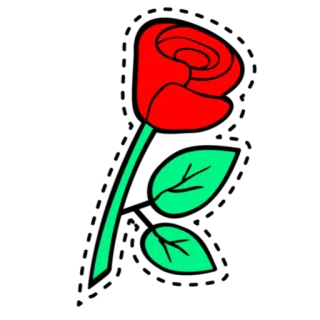 🌹 hoa hồng, hoa, đỏ, xanh lá, thiên nhiên, hoa telegram sticker