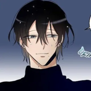 🌚 DRIP Anime, Pria, Rambut Hitam, Drip, Keringat telegram sticker