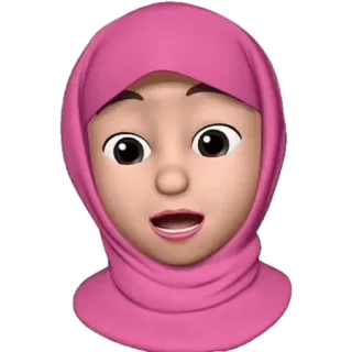 😯 хиджаб, женщина, эмодзи, аватар, мусульманин, ислам telegram sticker