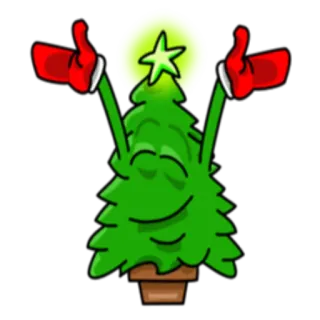 😁 árbol de navidad, fiesta, festivo, dibujos animados, celebración, navidad telegram sticker