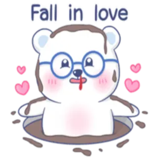 🐻 Fall in love beruang, imut, cinta, musim gugur, manis telegram sticker