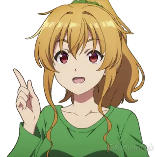 ☝ Anime, Personagem, Apontando, Ilustração, Garota telegram sticker