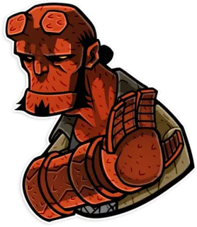 🙅‍♂️ Hellboy Hellboy, BD, Démon, Monstre, Grande main, Rouge telegram sticker