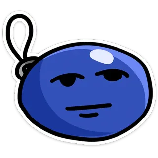 😒 ステッカー, 青, 顔, 表情, 漫画 telegram sticker