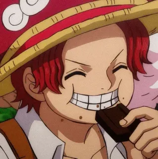 😁 Shanks One Piece アニメ, ワンピース, シャンクス, キャラクター, 漫画, 赤髪 telegram sticker
