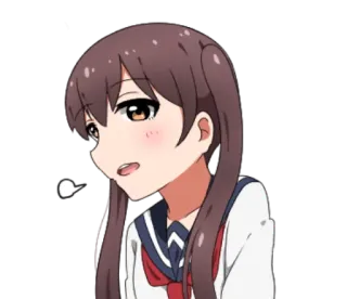 💢 anime, chica, linda, uniforme escolar, pelo castaño telegram sticker