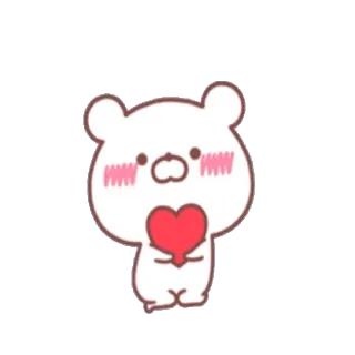 🖤 bear, cute, heart, love, kawaii, cartoon, animal telegram sticker