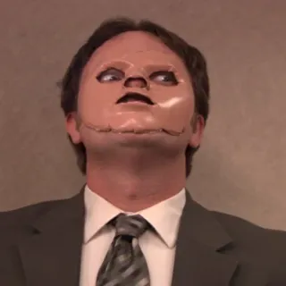 😎 Dwight Schrute The Office The Office, Dwight, Schrute, masker, menyeramkan, lucu whatsapp sticker
