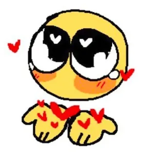 🦦 Emoji, Mignon, Amour, Coeurs, Jaune, Kawaii telegram sticker