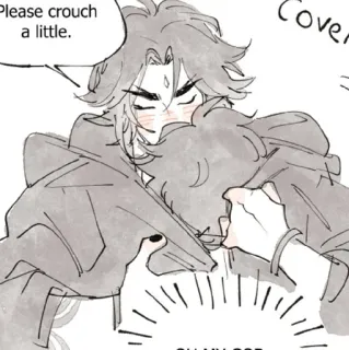 🩹 Please crouch a little. 
OH MY GOD... Animé, Câlin, Mignon, Romance telegram sticker