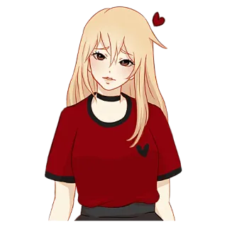 ❤️ Anime, Gadis, Sedih, Chibi, Kartun, Karakter, Hati whatsapp sticker