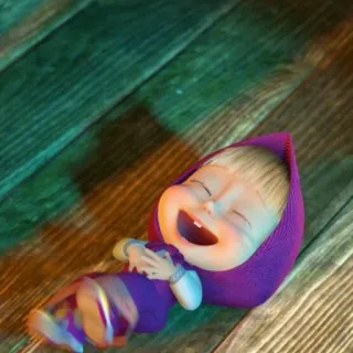 😂 Masha Masha and the Bear cartoon, meisje, kind, gelach, vrolijk telegram sticker