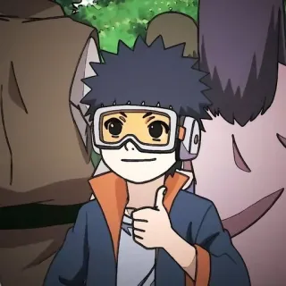 🌟 Obito Uchiha Naruto Anime, Personnage, Fanart, Obito, Pouce levé, Uchiha whatsapp sticker