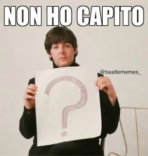 ❓ Paul McCartney NON HO CAPITO meme, pertanyaan, kebingungan, Beatles, Paul McCartney telegram sticker