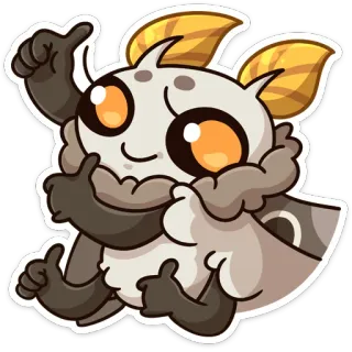 👍 falena, carino, animale, cartone animato telegram sticker