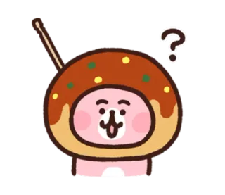 ❓ Kartun, Binatang, Tanda tanya, Makanan, Takoyaki, Stiker telegram sticker