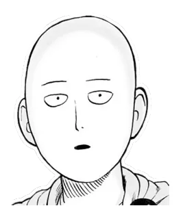 😐 Saitama One-Punch Man anime, one punch man, saitama, hero, manga telegram sticker