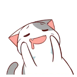 🤤 cat, cute, sleepy, cartoon, emoji telegram sticker