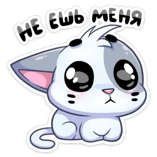 🙈 НЕ ЕШЬ МЕНЯ gato, animal, fofo, implorando, desenho animado telegram sticker