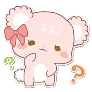 😯 fofo, kawaii, pensando, pergunta, adesivo, rosa telegram sticker