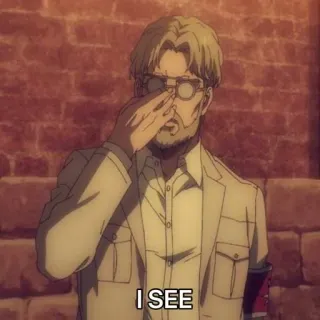 🤓 I SEE anime, man, glasses, isee telegram sticker