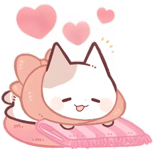 🐱 猫, 可愛い, ハート, かわいい, ペット, 動物, ピンク whatsapp sticker