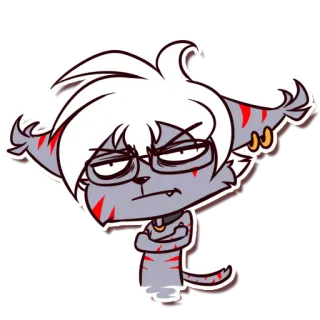 😠 Cartoon, Katze, Anthropomorph, Brille, Sticker whatsapp sticker