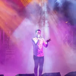 🌀 man, singer, microphone, stage, concert, performance, music telegram sticker