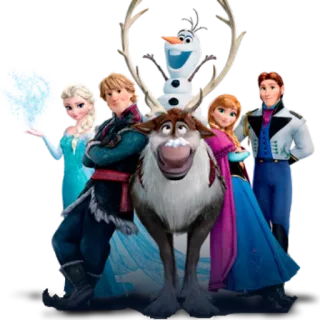 👥 Elsa Frozen ディズニー, アナと雪の女王, エルサ, アナ, オラフ, クリストフ, スヴェン telegram sticker