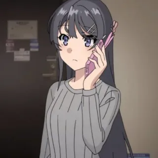 🐇 Mai Sakurajima Rascal Does Not Dream of Bunny Girl Senpai Anime, Fille, Téléphone, Sakurajima, Mai telegram sticker