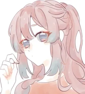 🧼 Anime, Mädchen, Süß, Illustration, Rosa, Ästhetisch telegram sticker