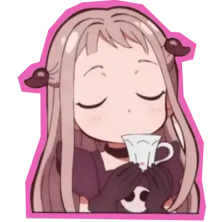 😍 anime, cute, girl, chibi, coffee, kawaii whatsapp sticker