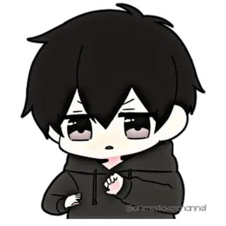 😰 anime, manga, chibi, cute, hoodie whatsapp sticker