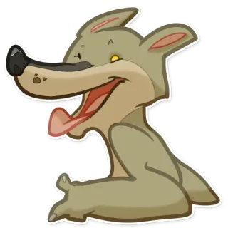 😜 lupo, animale, cartone animato, carino, adesivo, mammifero telegram sticker