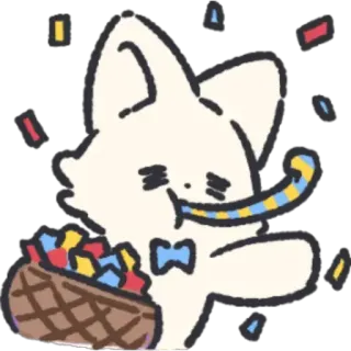 🥳 kucing, pesta, perayaan, konfeti, imut, hewan telegram sticker