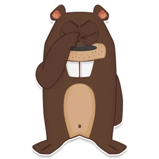 🙈 bever, cartoon, dier, emoji, uitdrukking, schattig, zoogdier telegram sticker