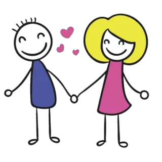 😘 amore, coppia, omini stilizzati, romantico, cuore, affetto, relazione whatsapp sticker