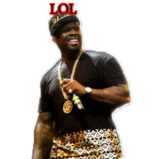 😀 LOL 50 Cent, rapper, muziek, lol, hoed telegram sticker
