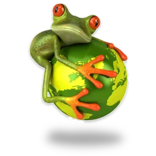 👌 żaba, zwierzę, kreskówka, słodki, zielony, globus telegram sticker