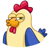 😏 kurczak, zwierzę, kreskówka, śmieszne, ptak, kogut telegram sticker