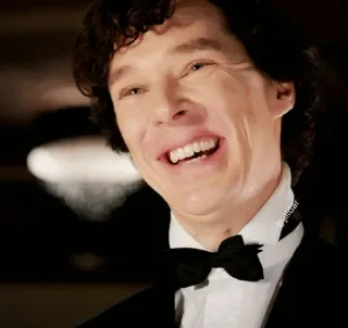 😄 Sherlock Holmes Sherlock Sherlock Holmes, Benedict Cumberbatch, smiling, portrait, tv show, actor telegram sticker
