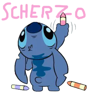 🐨 Stitch SCHERZO stitch, lilo and stitch, alien, cartoon, cute, disney, crayon telegram sticker