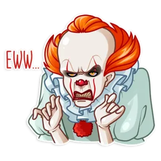 😖 Pennywise IT EWW... Chú hề, Kinh dị, Phim, Đáng sợ, Stephen King telegram sticker