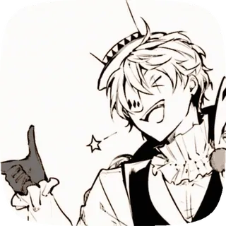 🤯 アニメ, キャラクター, 帽子, 手袋, ピエロ, 笑顔 telegram sticker